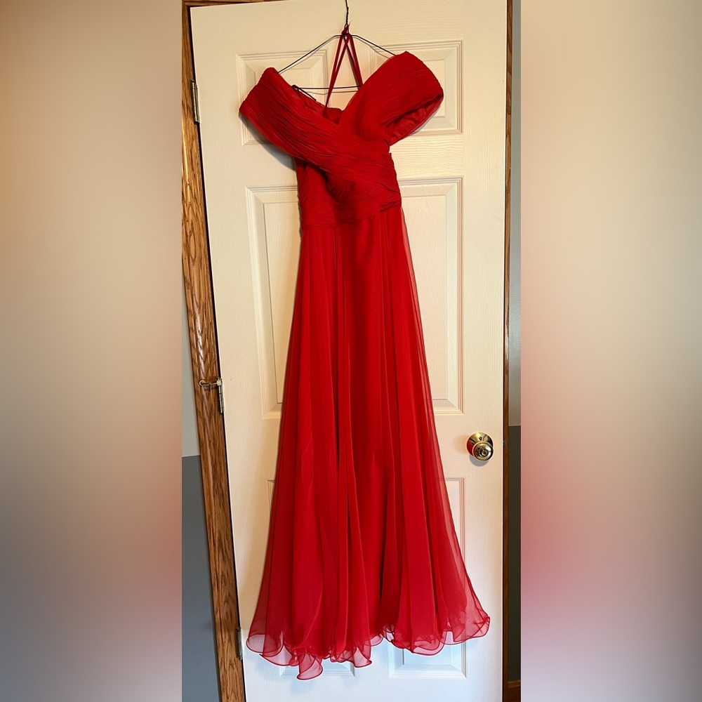 Long red dress